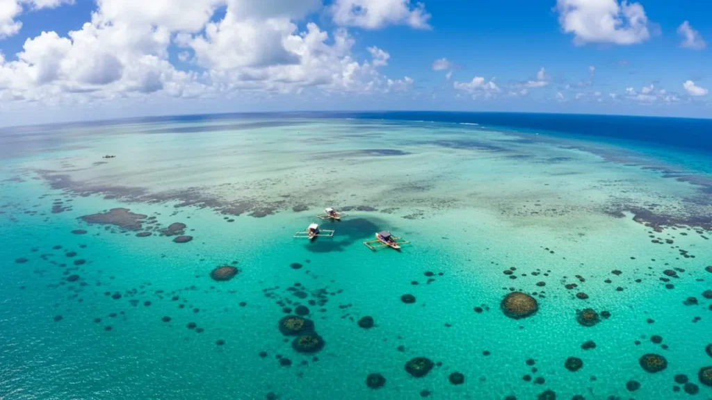 Piscinas naturais Galés de Maragogi com águas cristalinas azul-turquesa e jangada tradicional