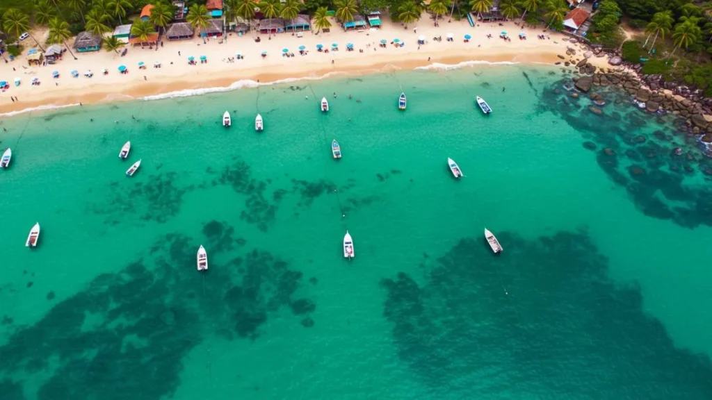 Vista aérea Morro de São Paulo Bahia praias numeradas lua de mel econômica