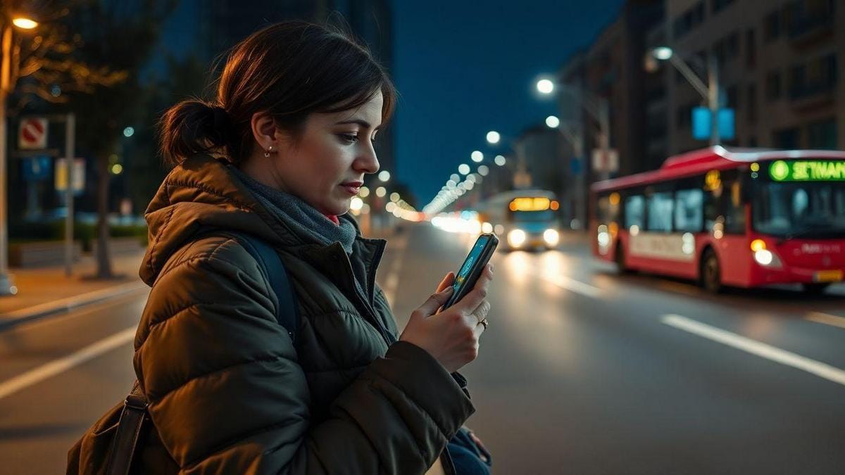 Como eu planejo rota segura antes de pegar transporte noturno