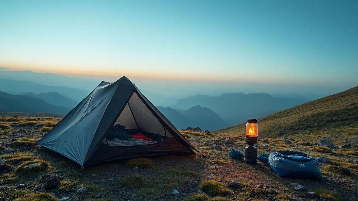 Acampamento leve minimalista para dormir bem sem carregar um burro (acampamento leve minimalista)