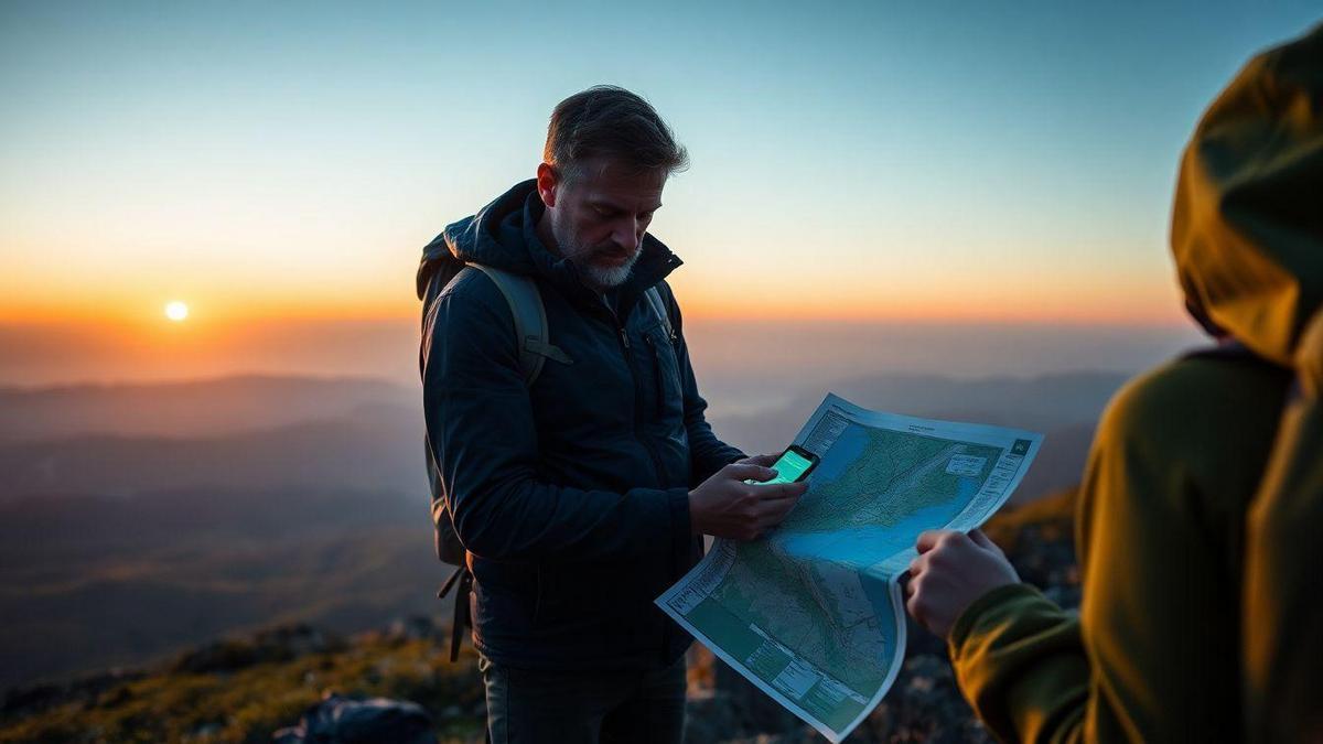 Como eu planejo locais para amanhecer e entardecer usando previsões e mapas
